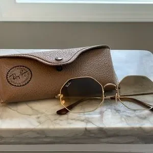 Ray Ban Octagonal Gold 1972 Women’s Sunglasses with case Ray-Ban | Accessories | Ray Ban Octagonal Gold 972 Womens  main image 2
